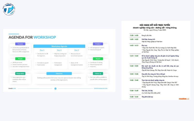 Mẫu Agenda Workshop - Đào tạo